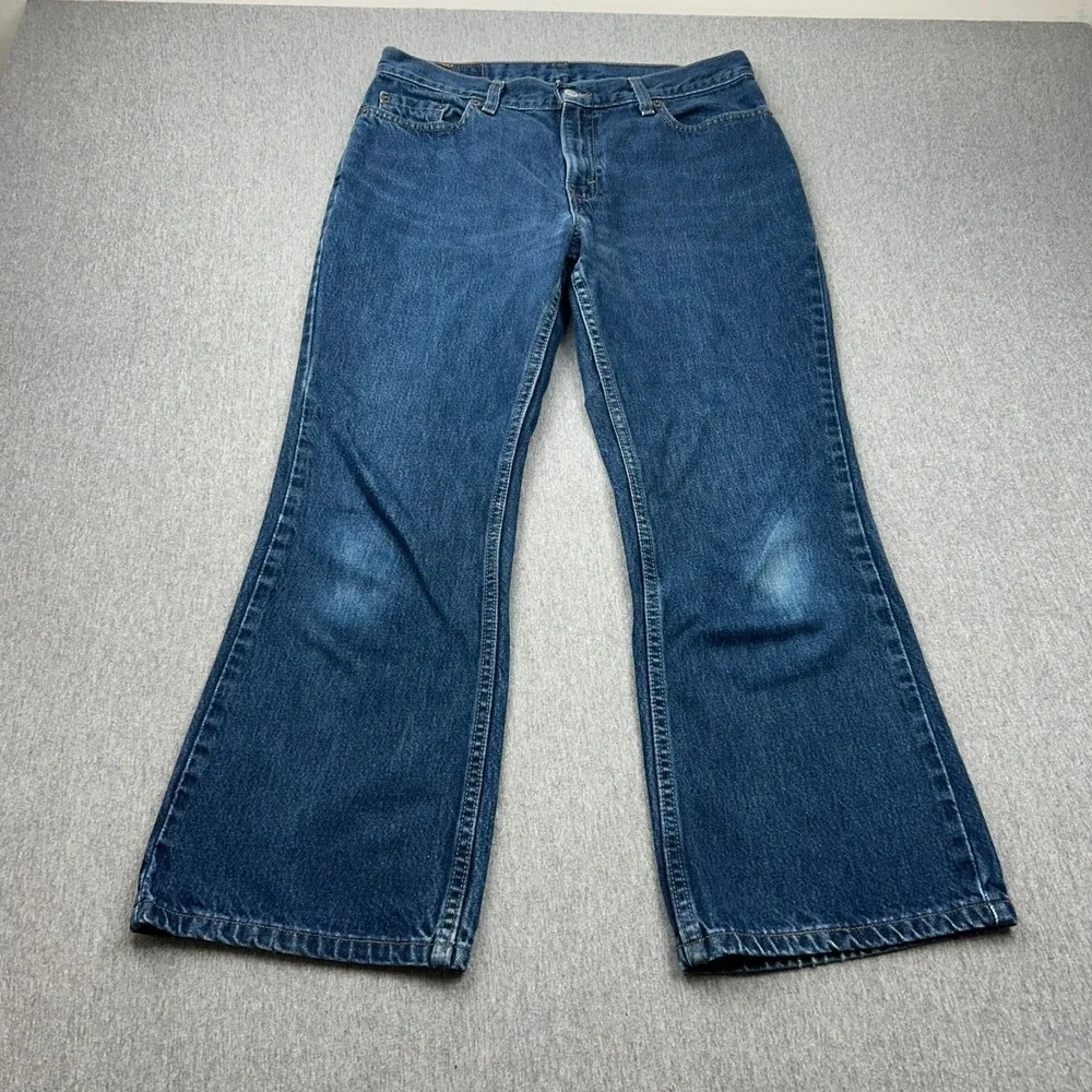 Levis 515‎ Boot Cut Low Rise Jeans Womens 12 Petite (32x27) Blue Denim Pants USA